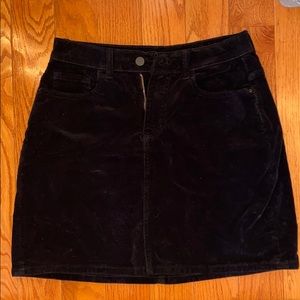 Black corduroy skirt.
